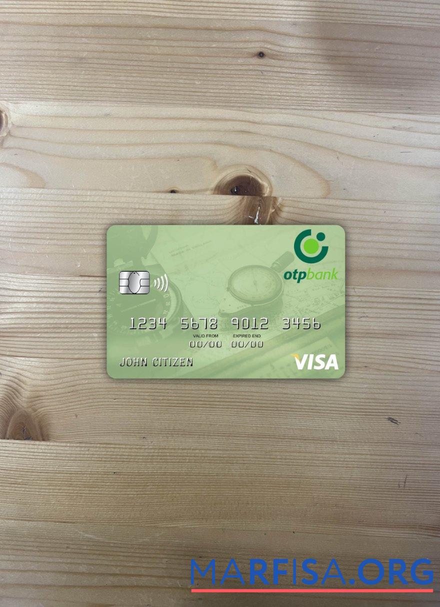 Realistic Hungary OTP Bank visa card photolook front example